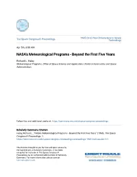 NASA's Meteorological Programs - Beyond the First Five Years