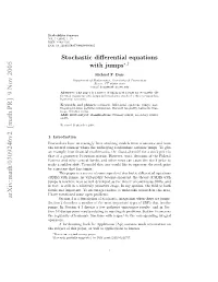 Stochastic Differential Equations with Jumps