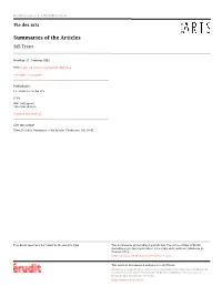Summaries of the Articles Bill Trent