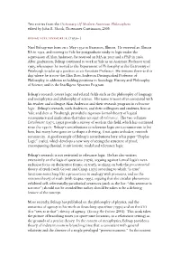 Two Entries from the Dictionary of Modern American Philosophers Edited by John R