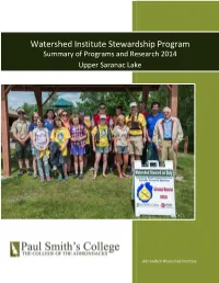 Watershed Institute Stewardship Program Watershed Institute Stewardship Program Summary of Programs and Research 2014