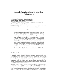 Anomaly Detection with Adversarial Dual Autoencoders