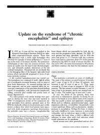 "Chronic Encephalitis" and Epilepsy