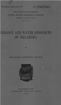 Geology and Water Resources of Oklahoma