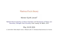 Hartree-Fock Theory