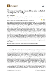 Influence of Insulating Material Properties on Partial Discharges at DC Voltage