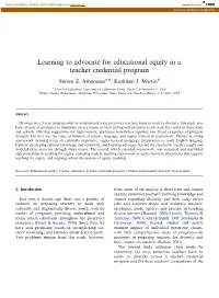 Learning to Advocate for Educational Equity in a Teacher Credential Program