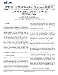 Mapping of Mining Areas in Aravalli Hills in Gurgaon, Faridabad & Mewat Districts of Haryana Using Geo-Informatics Technolo