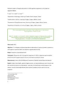 Network Analysis of Impulse Dyscontrol in Mild Cognitive Impairment and Subjective Cognitive Decline
