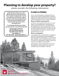 Planning to Develop Your Property? Please Consider the Following Information