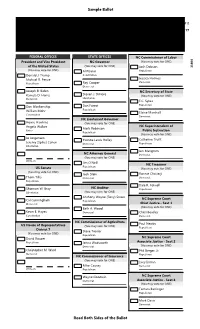 Sample Ballot Read Both Sides of the Ballot