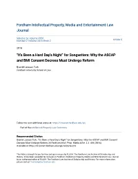 Why the ASCAP and BMI Consent Decrees Must Undergo Reform