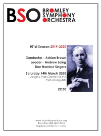 Adrian Brown Leader - Andrew Laing Sine Nomine Singers