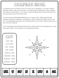 Compass Rose a Compass Rose Is a Tool That Is Found on Maps to Show Directions