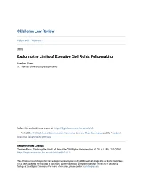 Exploring the Limits of Executive Civil Rights Policymaking