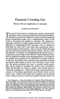 Financial Crowding out Theory with an Application to Australia