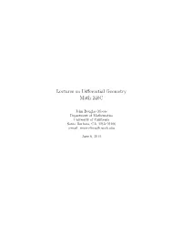 Lectures on Differential Geometry Math 240C