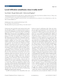 Local Infiltration Anesthesia: Does It Really Work?