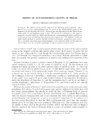 Orbits of Automorphism Groups of Fields
