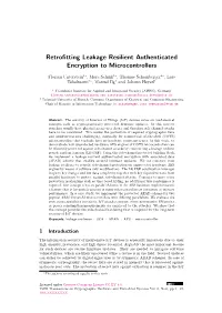 Retrofitting Leakage Resilient Authenticated Encryption To