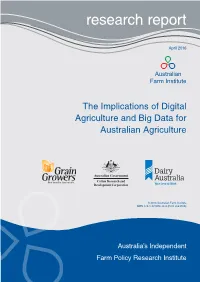 The Implications of Digital Agriculture and Big Data for Australian Agriculture