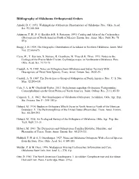 Bibliography of Oklahoma Orthopteroid Orders