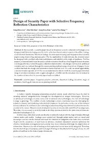 Design of Security Paper with Selective Frequency Reflection