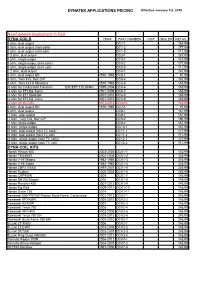 DYNATEK APPLICATIONS PRICING New/Updated