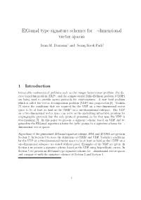 Elgamal Type Signature Schemes for N-Dimensional Vector Spaces