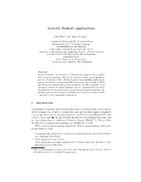 Generic Haskell: Applications