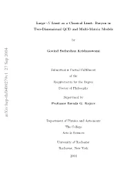 Large-N Limit As a Classical Limit: Baryon in Two-Dimensional QCD