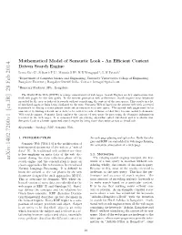 Mathematical Model of Semantic Look-An Efficient Context Driven Search