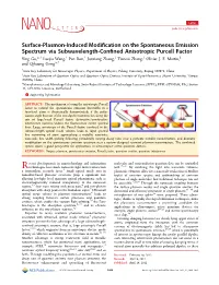 Surface-Plasmon-Induced Modification on the Spontaneous