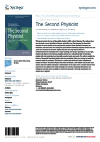 The Second Physicist on the History of Theoretical Physics in Germany