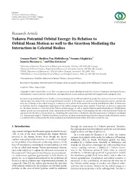 Yukawa Potential Orbital Energy: Its Relation to Orbital Mean Motion As Well to the Graviton Mediating the Interaction in Celestial Bodies