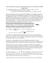 Dynamic NMR Experiments: -Dr