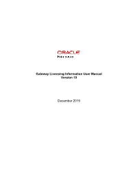 Gateway Licensing Information User Manual Version 19