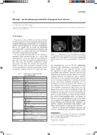 Hiccups : an Uncommon Presentation of Pyogenic Liver Abscess