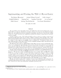 Implementing and Proving the TLS 1.3 Record Layer