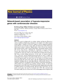 Network-Based Association of Hypoxia-Responsive Genes with Cardiovascular Diseases