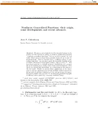 Nonlinear Generalized Functions: Their Origin, Some Developments and Recent Advances
