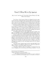 Panel I: What We're up Against