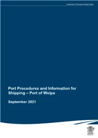 Port Procedures and Information for Shipping – Port of Weipa