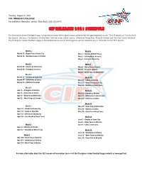 Release 2015-10-12 CIF Schedule
