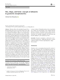 Size, Shape, and Form: Concepts of Allometry in Geometric Morphometrics