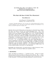 Why Observable Space Is Three Dimensional
