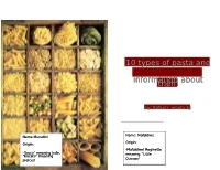 10 Types of Pasta and Information About Them