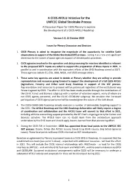 A CEOS AFOLU Initiative for the UNFCCC Global Stocktake Process a Discussion Paper for CEOS Plenary to Explore the Development of a CEOS AFOLU Roadmap