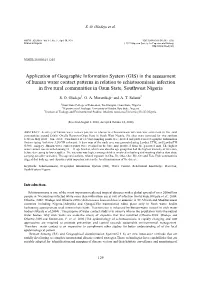 Application of Geographic Information System (GIS) in the Assessment of Human Water Contact Patterns in Relation to Schistosomia