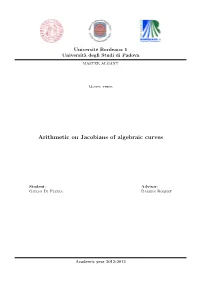 Arithmetic on Jacobians of Algebraic Curves